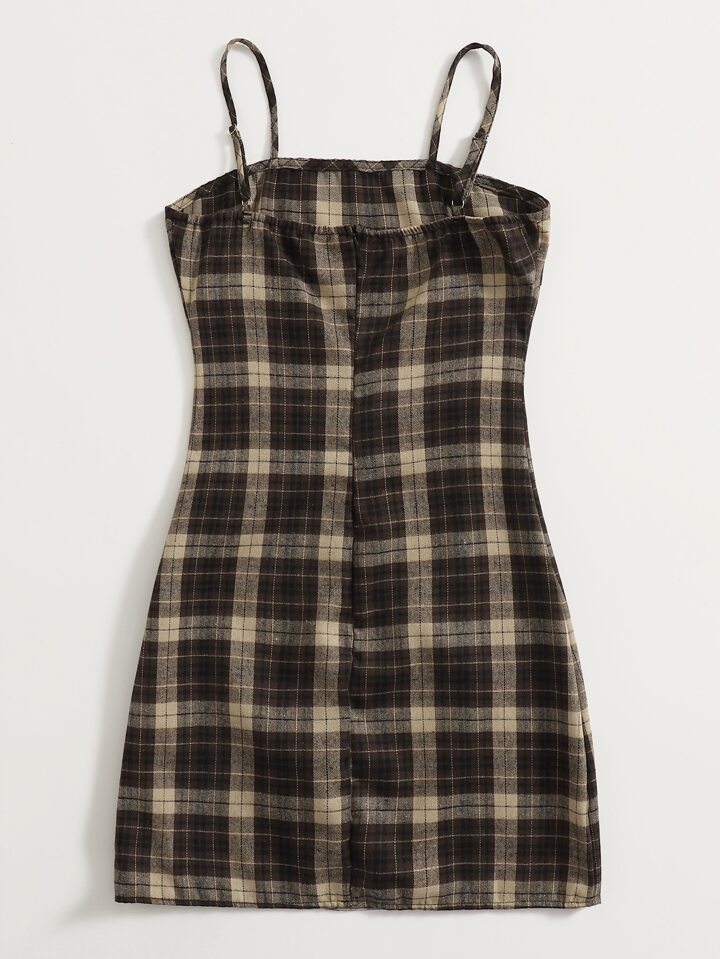 eva green blue dress CROSS BACK SPAGHETTI STRAP PLAID DRESS 3-2-1 (NOW $5.75 ONLY!) – MYS  Wholesale main image 1