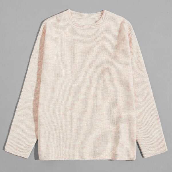 

Men Ribbed Knit Solid Sweater, Apricot