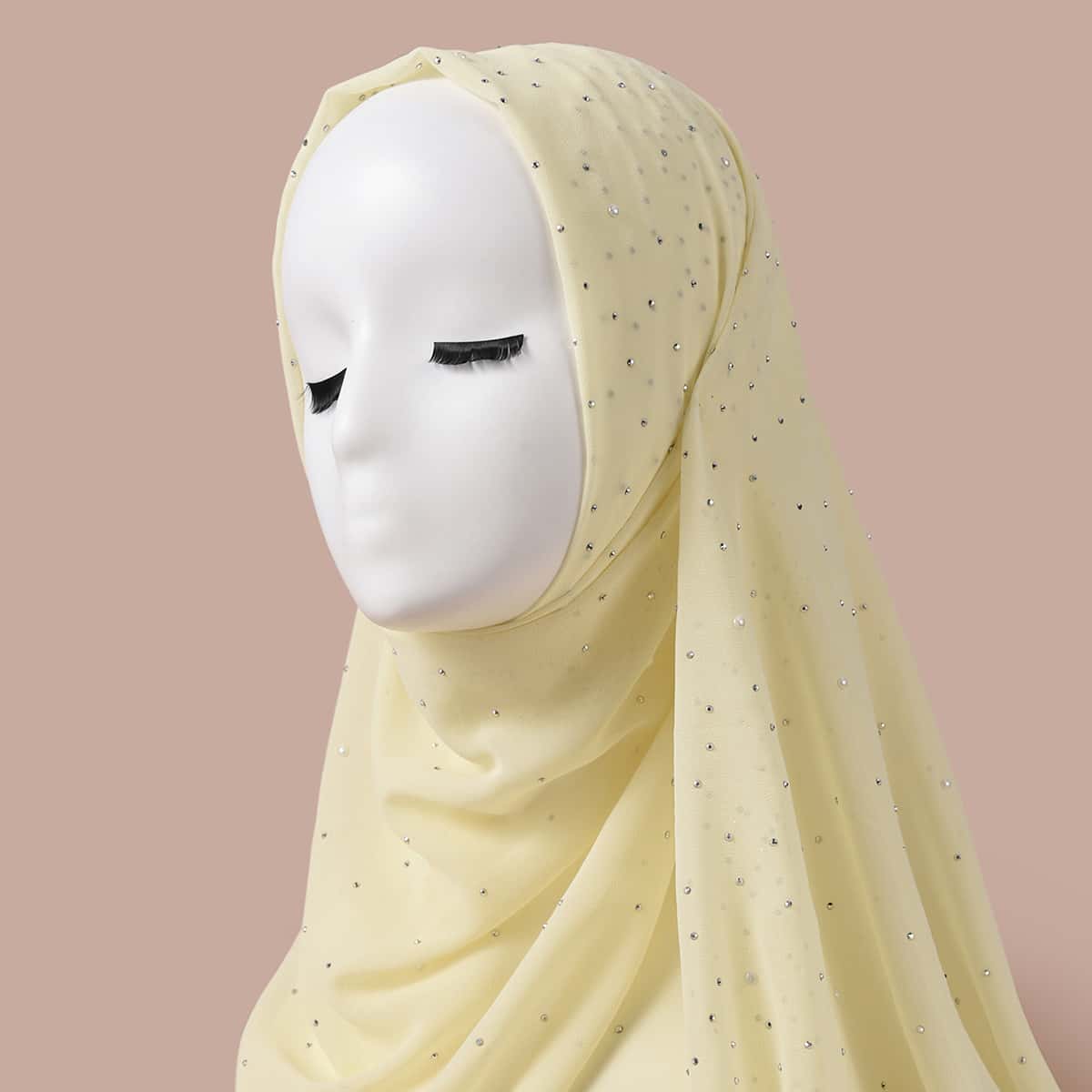 

Faux Pearl Decor Scarf, Yellow