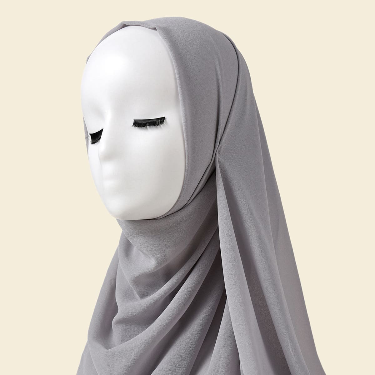 

Simple Plain Scarf, Light grey
