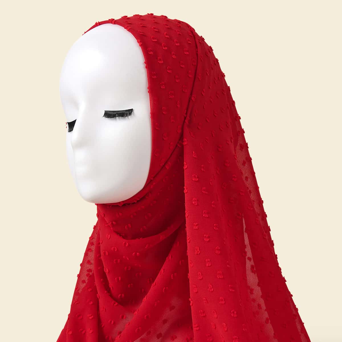 

Fuzzy Dot Scarf, Red