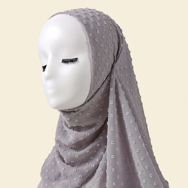

Fuzzy Dot Scarf, Grey