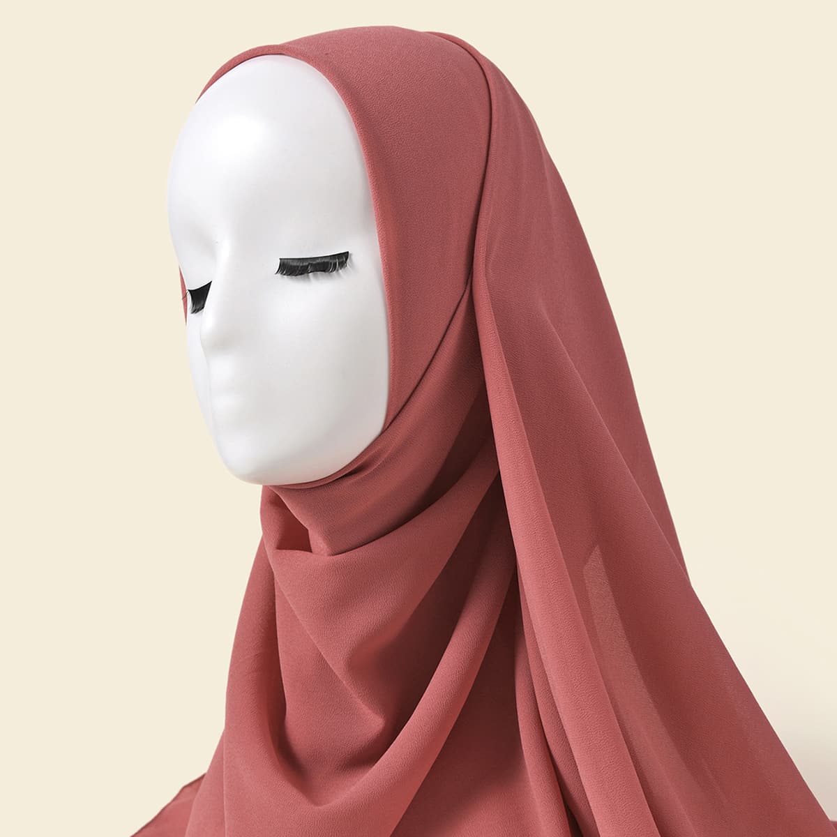 

Simple Plain Scarf, Coral orange