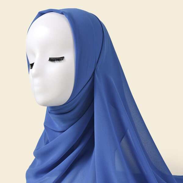 

Simple Plain Scarf, Blue