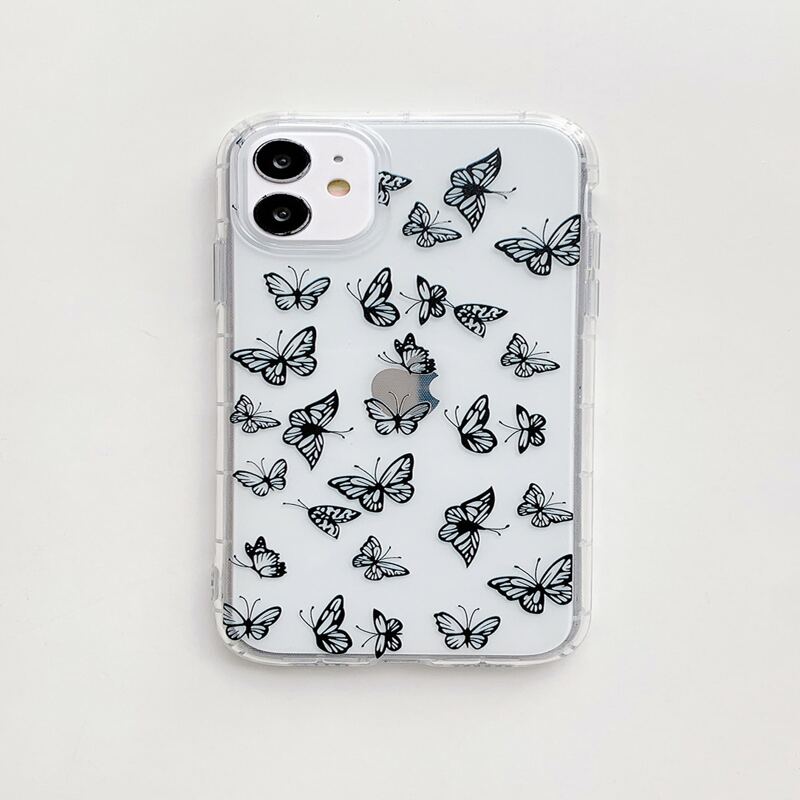 

Butterfly Clear iPhone Case, Black and white