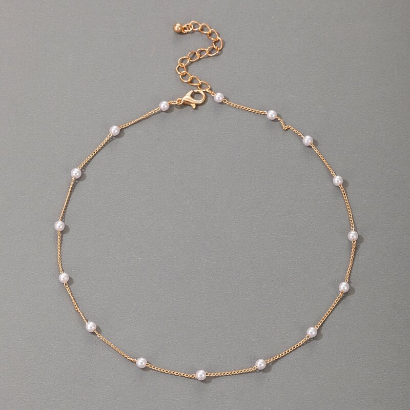 

Beaded Chain Choker, Gold