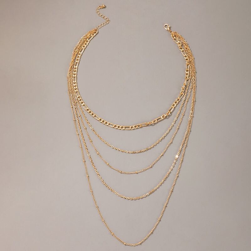 

Beaded Chain Layered Necklace, Gold