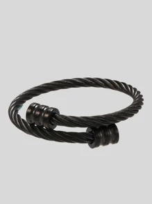 RINTOLER Vòng tay dây thép không gỉ thời trang và phổ biến dành cho nam giới để làm quà tặng trang sức và cho vẻ ngoài sành điệu - Màu Đen Súng - Xem 2