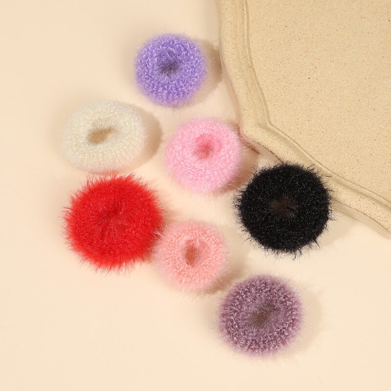 

7pcs Fluffy Hair Tie, Multicolor