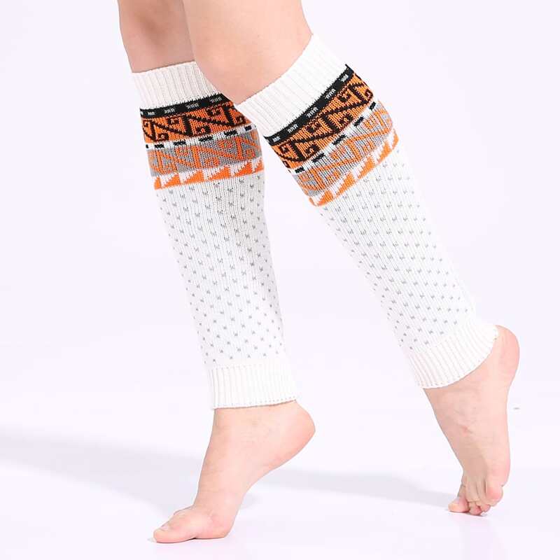 

Geo Knit Leg Warmers, White