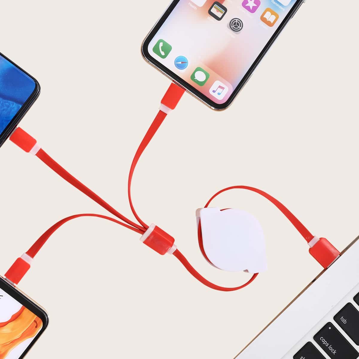 

3 In 1 Telescopic Data Cable, Red