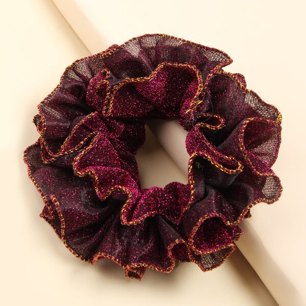 

Glitter Mesh Scrunchie, Burgundy