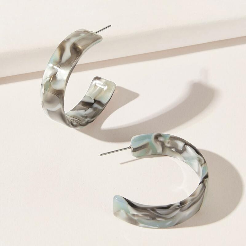 

Marble Pattern Earrings, Multicolor
