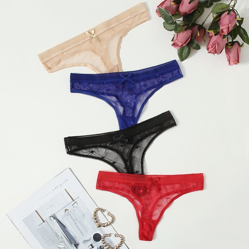 

4pack Sheer Lace Panty Set, Multicolor