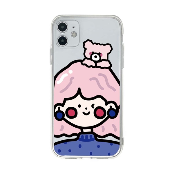 

Cartoon Graphic Clear iPhone Case, Multicolor