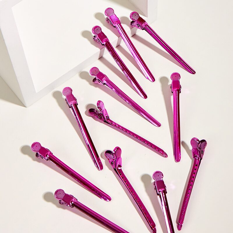 

12pcs Salon Hair Clip, Pink