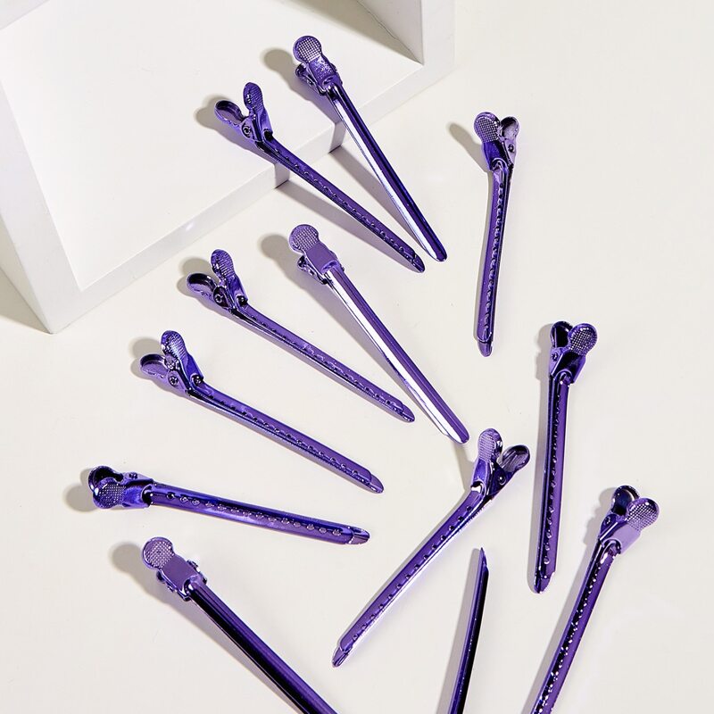 12pcs Salon Hair Clip, Purple