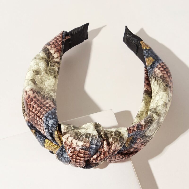 

Snakeskin Print Hair Hoop, Multicolor