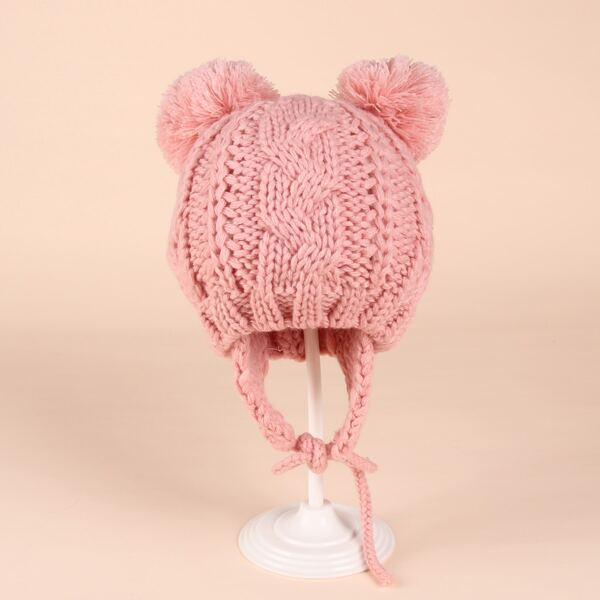 

Toddler Kids Pom Pom Decor Beanie, Pink