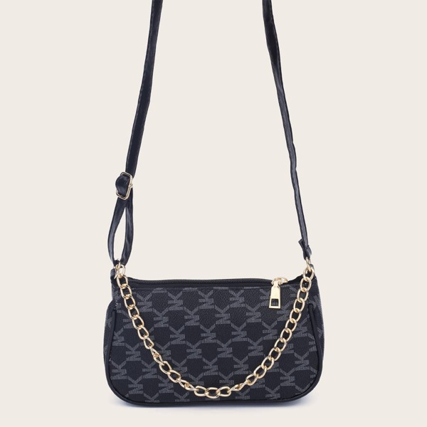 

Letter Graphic Crossbody Bag, Black
