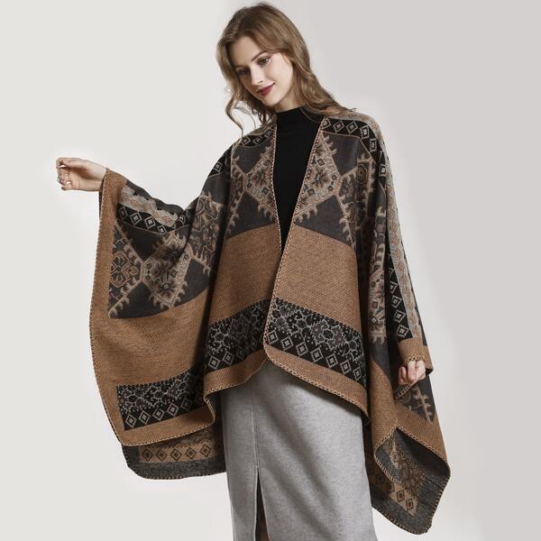

Geo Print Shawl Scarf, Multicolor