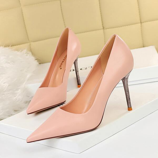 

Minimalist Stiletto Court Heels, Pink