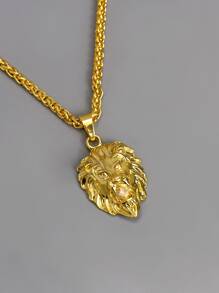 Hợp kim vòng cổ quyến rũ động vật dành cho nam giới thời trang và phổ biến để làm quà tặng trang sức và cho vẻ ngoài sành điệu - Vàng - Xem 3