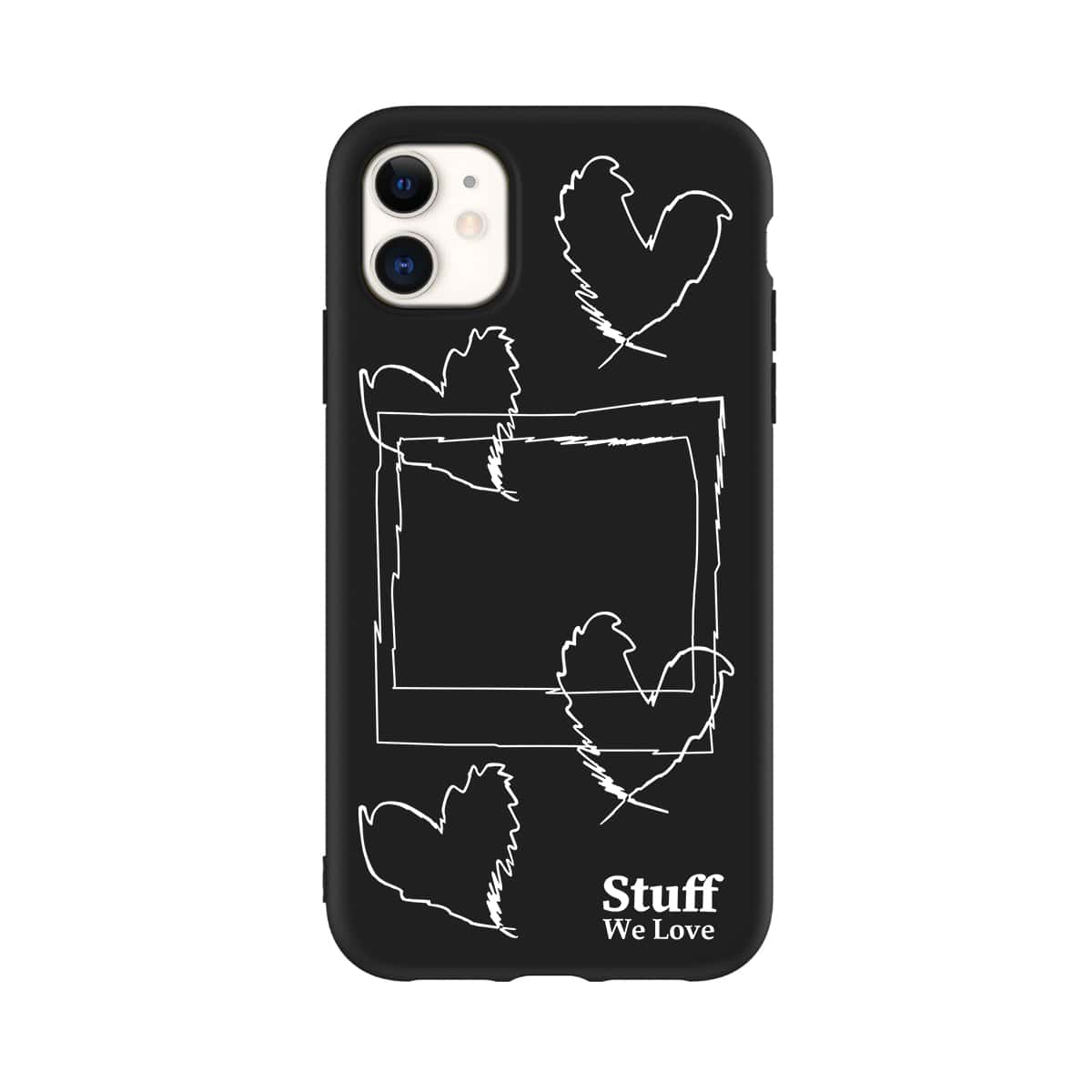 

Heart Print iPhone Case, Black