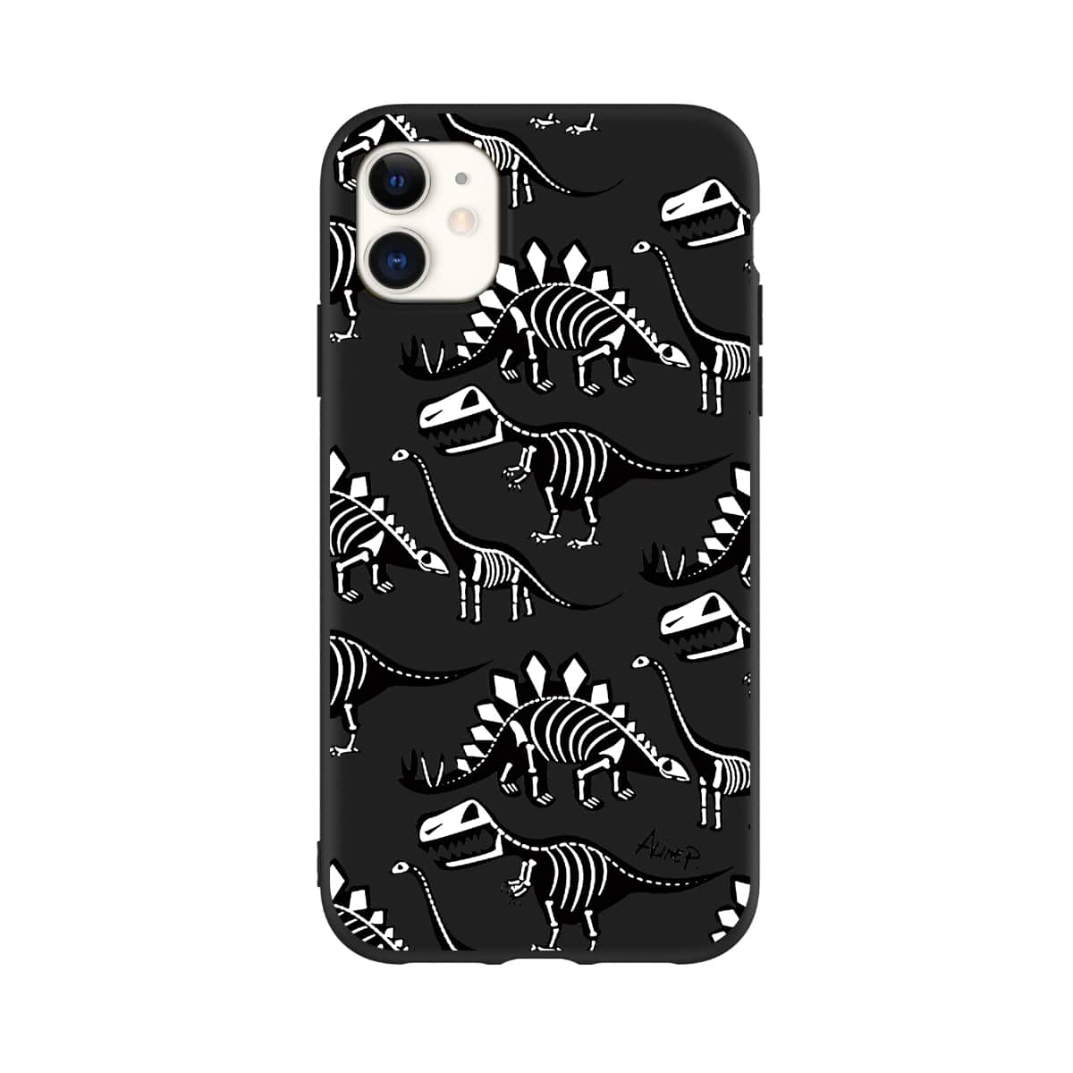 

Dinosaur Pattern iPhone Case, Black