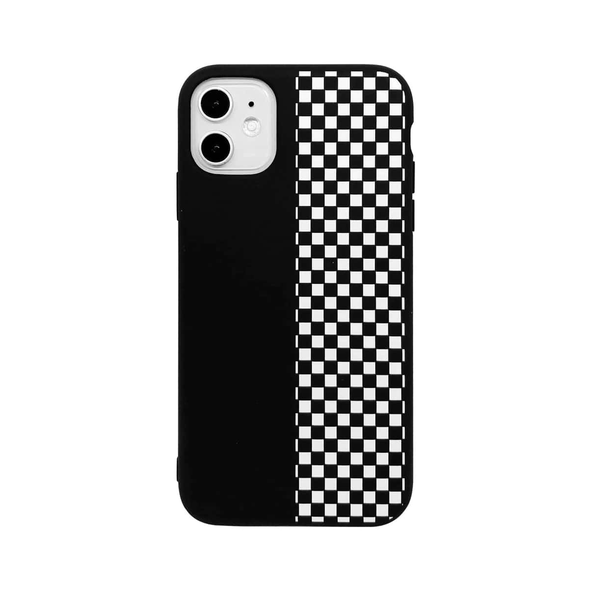 

Contrast Checked iPhone Case, Black and white