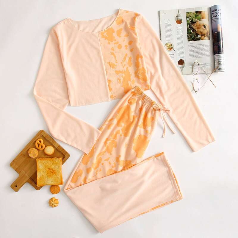 

Contrast Tie Dye PJ Set, Multicolor