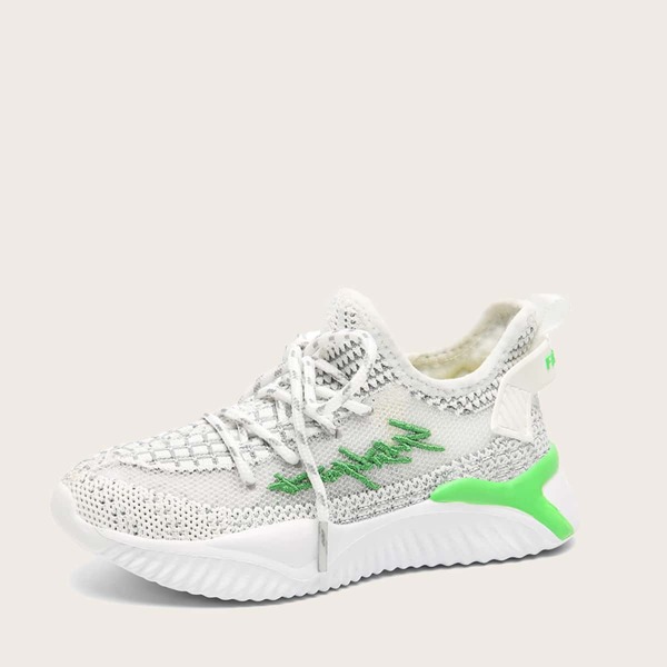 

Girls Lace-up Decor Sneakers, White