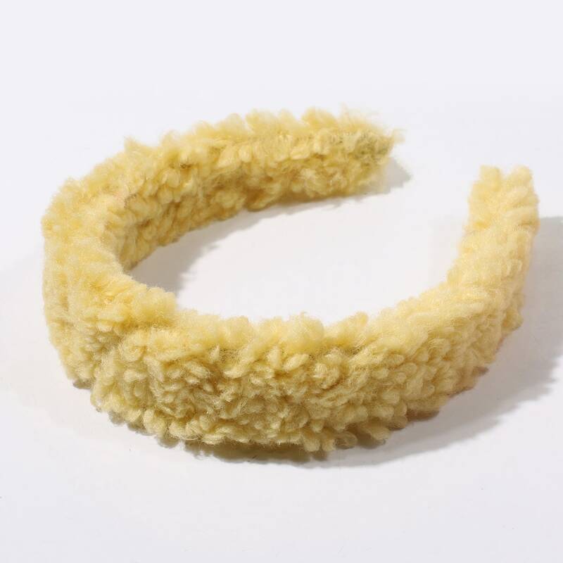 

Solid Fluffy Hair Hoop, Yellow pastel
