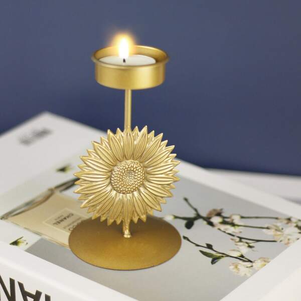 

Sunflower Detail Candle Holder, Gold