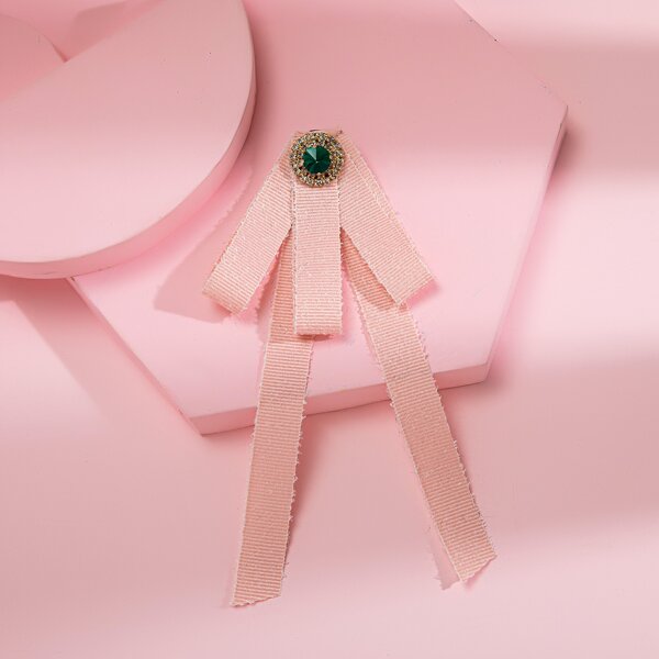 

Girls Rhinestone Decor Brooch, Pink