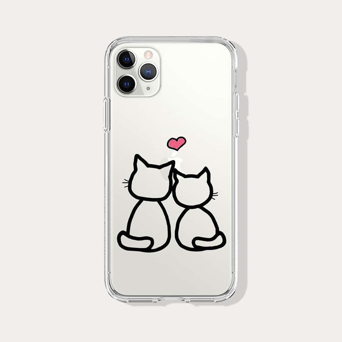 

Cat Print Clear iPhone Case