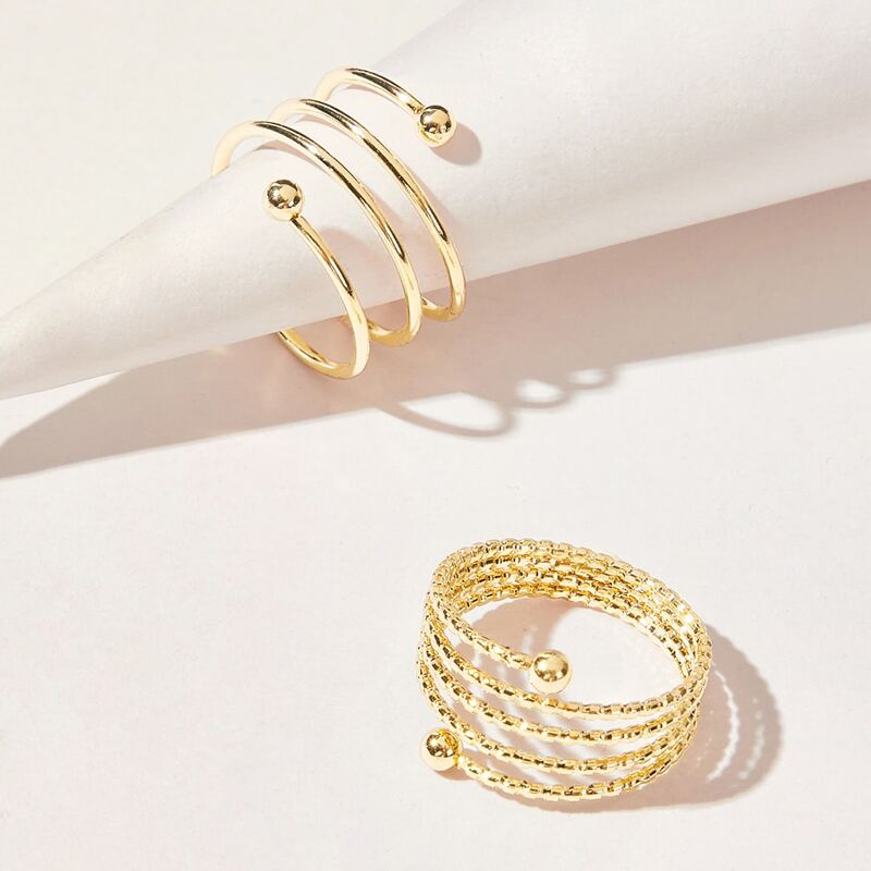 

2pcs Simple Ring, Gold