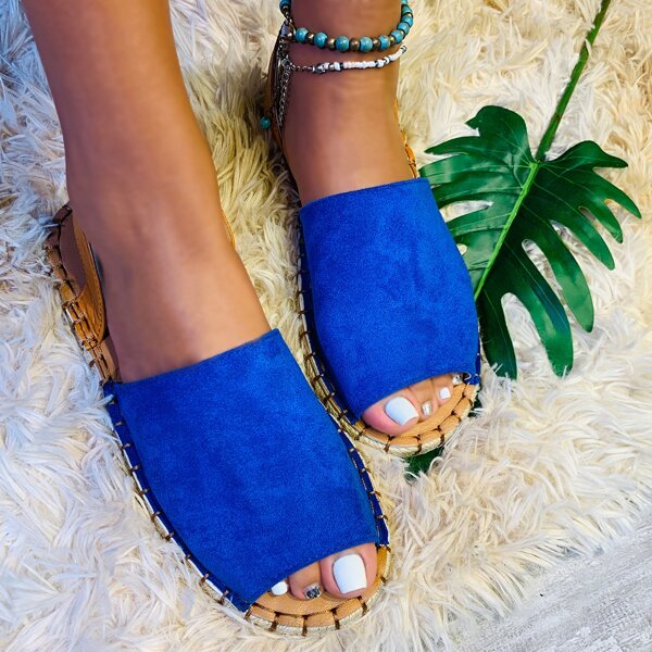 

Suede Slingback Espadrille Sandals, Blue