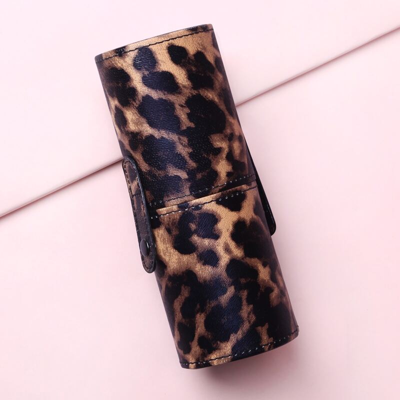 

Leopard Waterproof Makeup Brush Storage Box, Multicolor