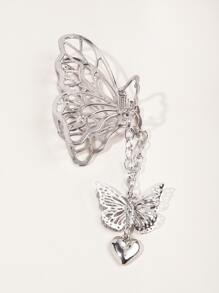 件金屬鏤空蝴蝶設計女式髮夾，髮飾