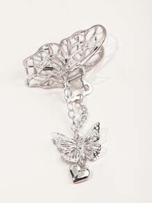 件金屬鏤空蝴蝶設計女式髮夾，髮飾