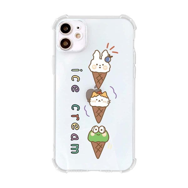 

Cartoon Graphic Clear iPhone Case, Multicolor