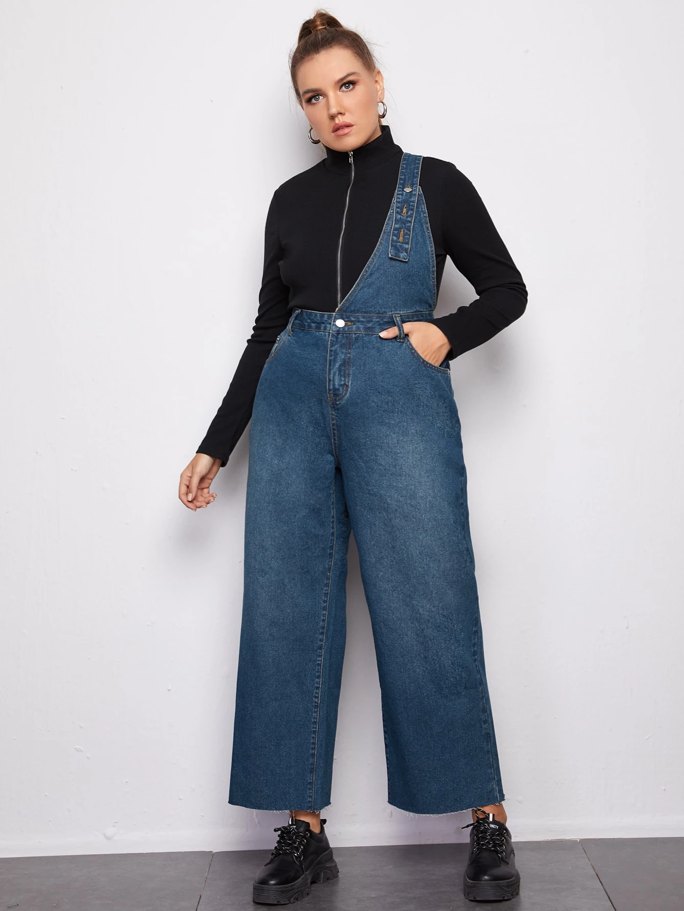 raw denim overalls
