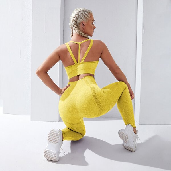 

Space Dye Sports Bra & Eyelet Leggings, Yellow