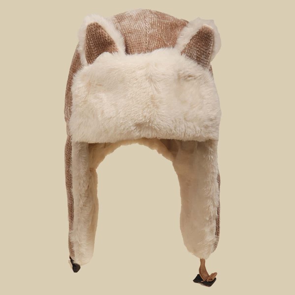 

Fluffy Ear Leifeng Hat, Khaki