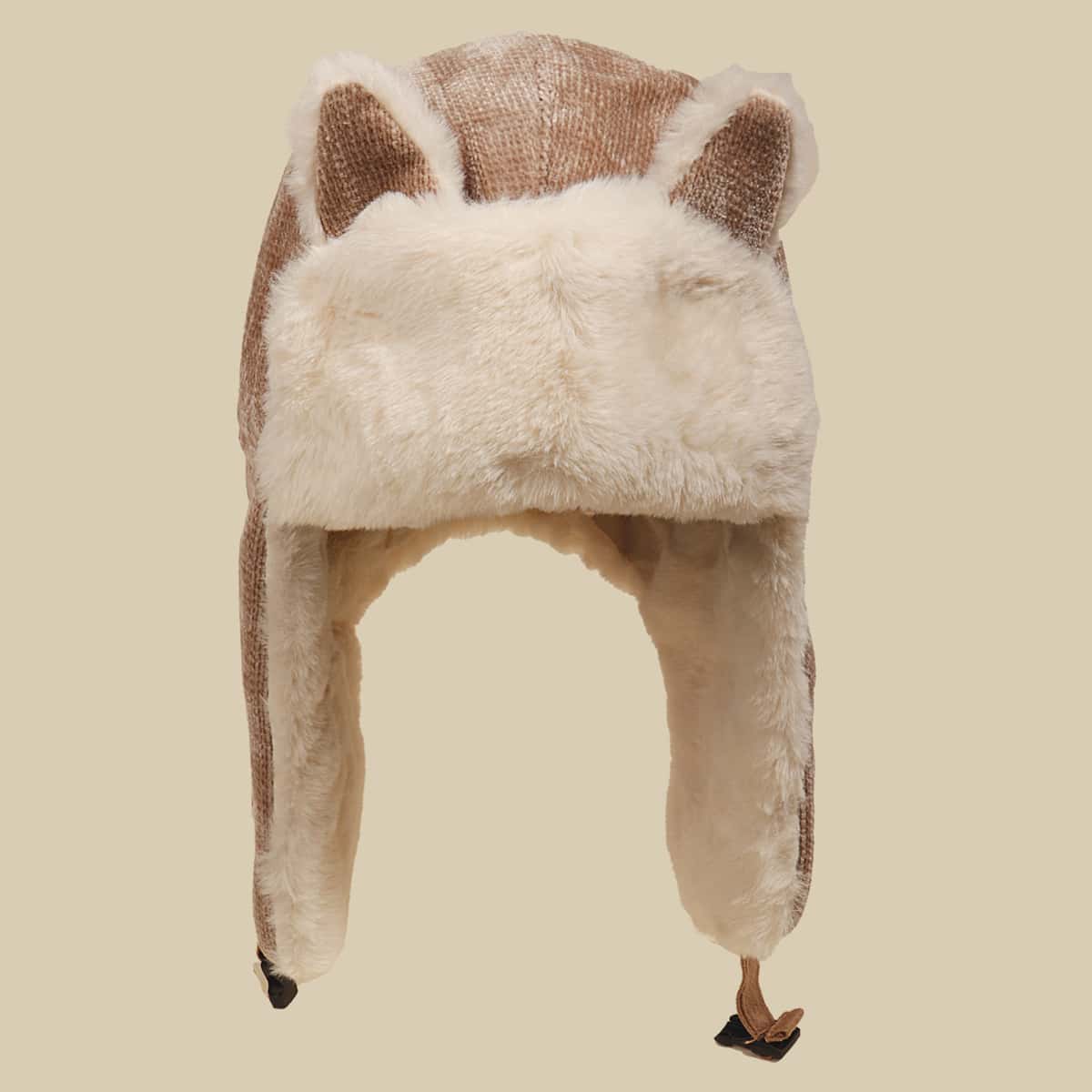 

Fluffy Ear Leifeng Hat, Khaki