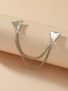 幾何鏈條裝飾胸針 - 銀色 - 查看 1