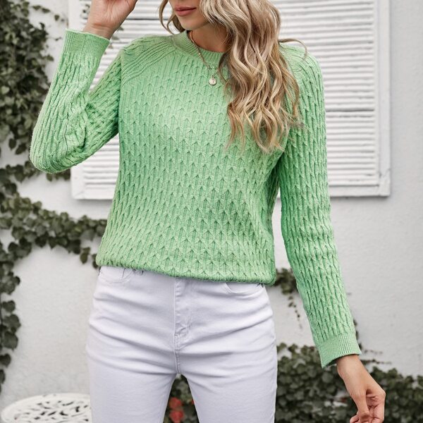 

Raglan Sleeve Solid Sweater, Mint green
