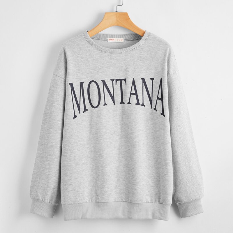 

Letter Drop Shoulder Sweatshirt, Light grey