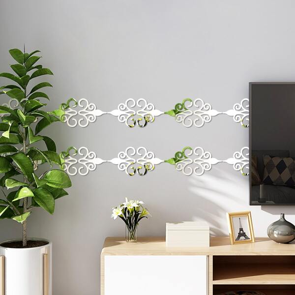 

12pcs Mirror Surface Wall Sticker, Silver